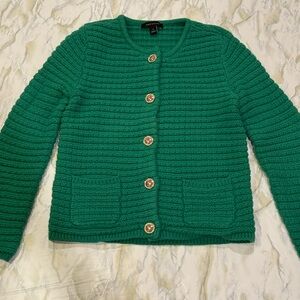 Ann Taylor Green Cardigan Sweater XS